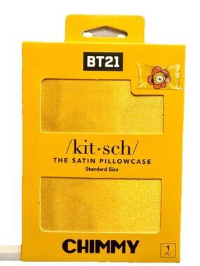 Kit•sch x BT21 Satin Floral Pillowcase in CHIMMY w/ Zipper in Standard/Queen New